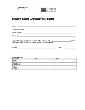 Direct Debit Application Form
