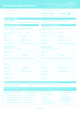 Police Bank Membership Application Form