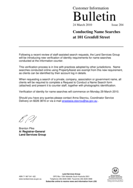 Land Services Group Name Search Request Form