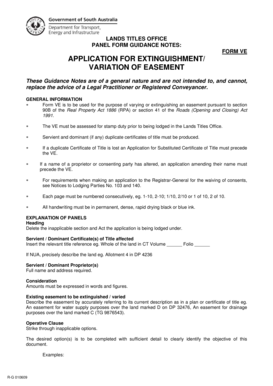 Application for Extinguishment/Variation of Easement