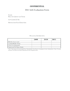 2011 Self-Evaluation Form