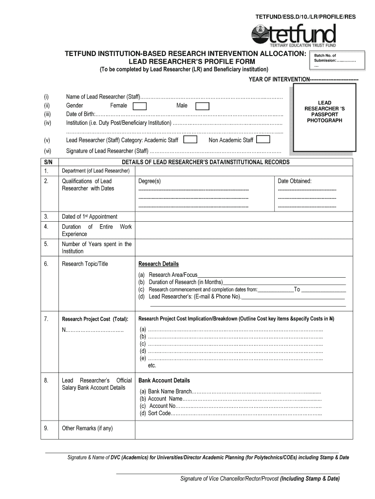 tetfund scholarship application form Preview on Page 1.