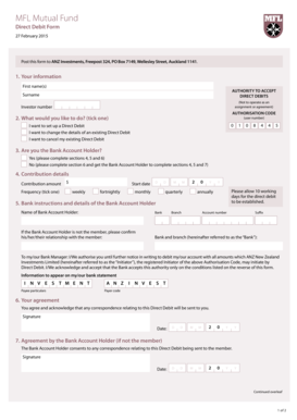 MFL Mutual Fund Direct Debit Form - customer anz co