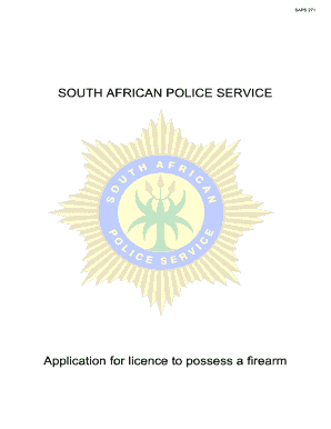 SAPS 271 Firearm Licence Application