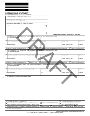 UCC Financing Statement Form UCC1