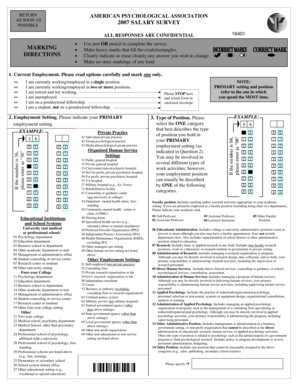 APA 2007 Salary Survey Form