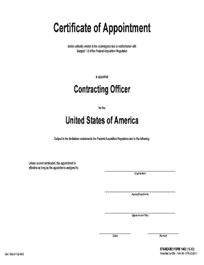 Certificate of Appointment