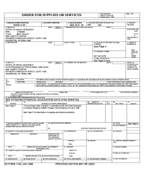 US Federal Order for Supplies or Services