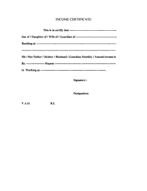 Income Certificate