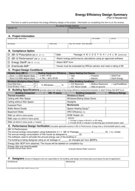 Ontario Energy Efficiency Design Summary Form