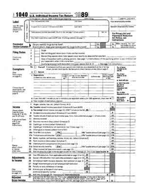 US Individual Income Tax Return Form 1040