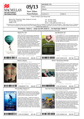 Macmillan Publishers Invoice Template