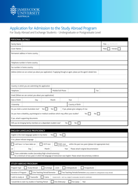 Study Abroad Program Application