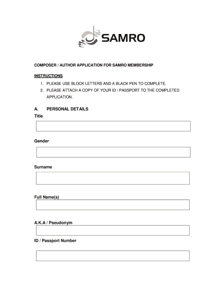 samro online registration