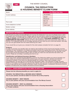 Housing Benefit and /or Council Tax Reduction form - The Moray ... - moray gov