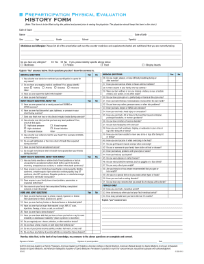 Preparticipation Physical Evaluation Form