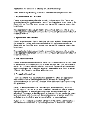 UK Advertisement Display Consent Application