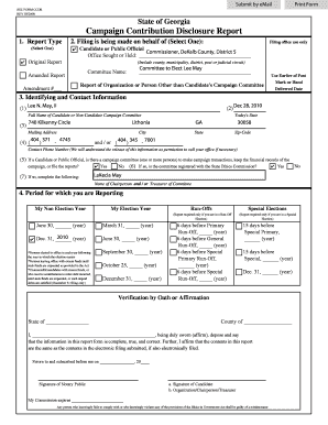 Georgia Campaign Contribution Disclosure Report