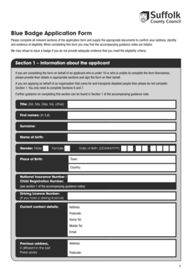 Blue Badge Application Form