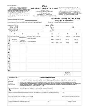 California Right-of-Way Property Statement