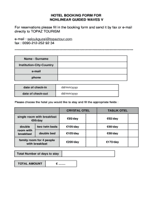 Fillable Online Maths Ed Ac Hotel Booking Form For Nonlinear