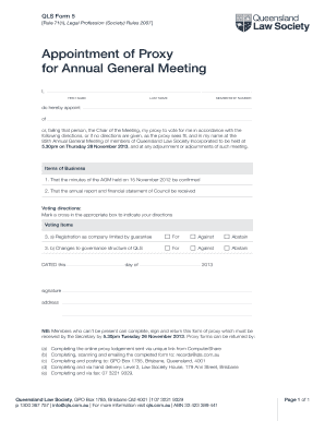 QLS Form 5 Proxy Appointment