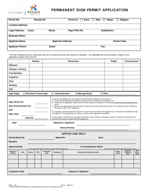 Permanent Sign Permit Application