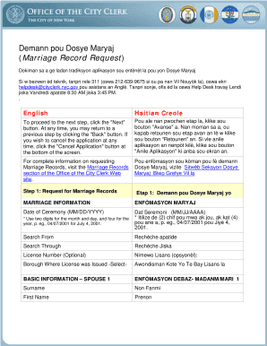 Marriage Record Request Form