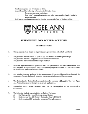 Tuition Fee Loan Acceptance Form