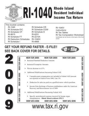 Rhode Island RI-1040 Resident Individual Income Tax Return