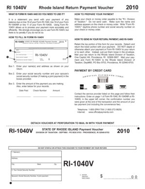 RI 1040V Rhode Island Payment Voucher