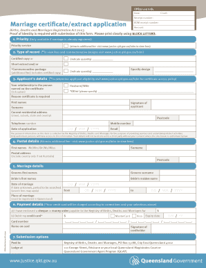 Queensland Marriage Certificate Application