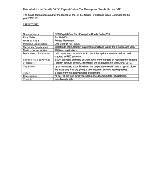 REC Capital Gains Tax Exemption Bonds Series-VIII