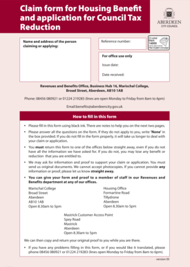 Claim form for Housing Benefit and application for Council Tax ...