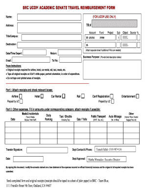 UCOP Academic Senate Travel Reimbursement Form