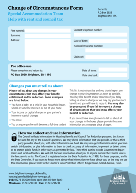 Change of Circumstances Form