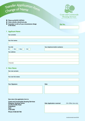 Transfer Application Form