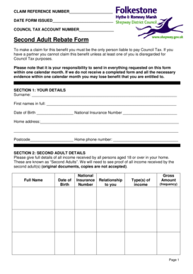 Second Adult Rebate Form