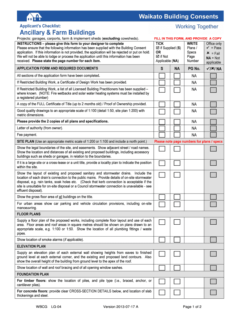 Building Consent Application Form - Blank Fillable Template | Fill Out ...