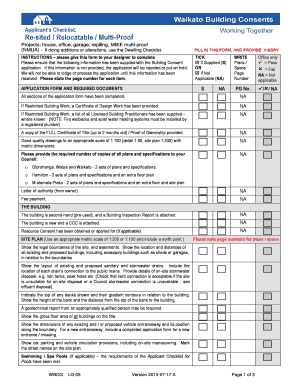 Building Consent Application Checklist