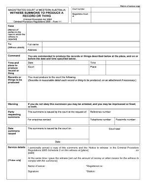 witness summons