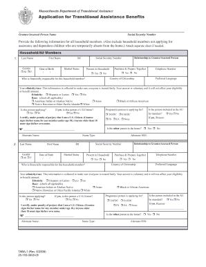 Massachusetts Transitional Assistance Benefits Application
