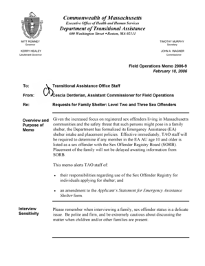 Massachusetts Family Shelter Request Form