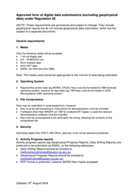 Approved form of digital data submissions (excluding ... - SA.gov.au - pir sa gov