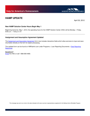 Assignment and assumption agreement pdf - Updated HSC Hours, Assignment and Assumption Agreement Form