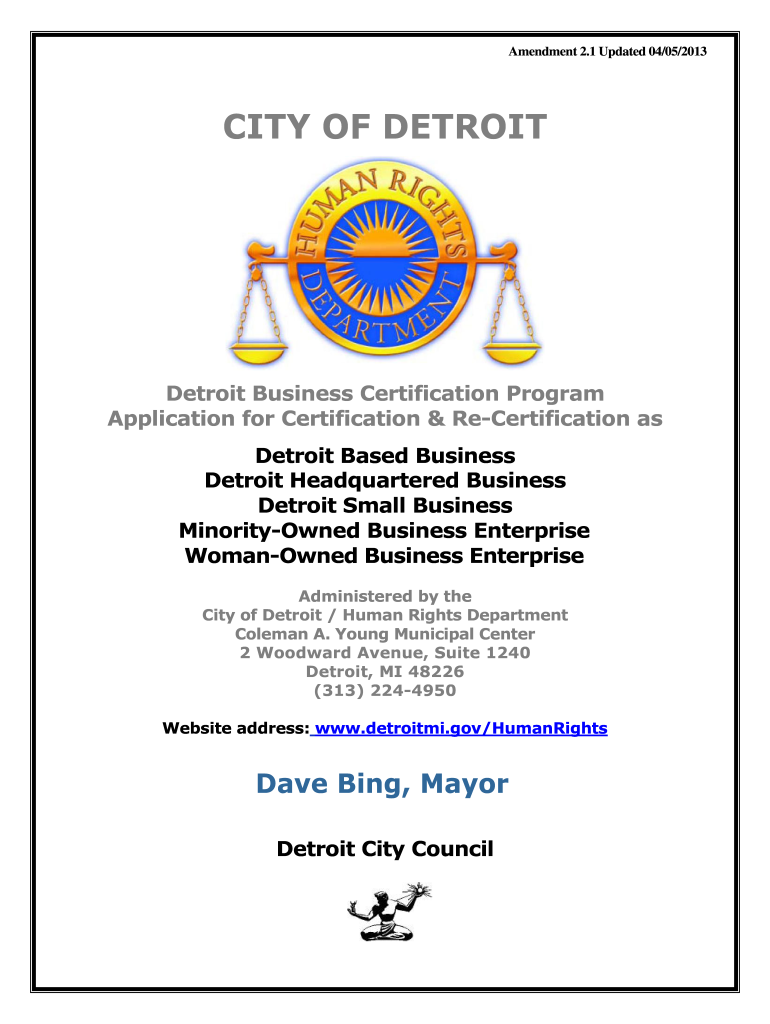 detroit business certification re pdf Preview on Page 1