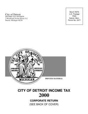 City of Detroit Corporate Income Tax Return
