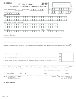 Corporate Income Tax Extension Request