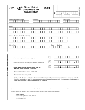 Detroit Utility Users Tax Annual Return