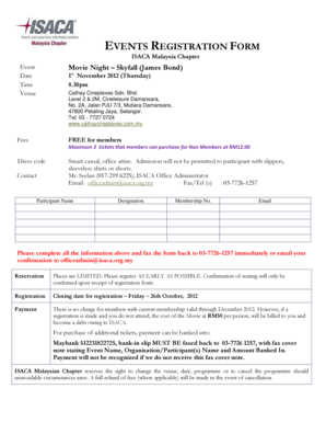 What element has the lowest electronegativity - 2012 Movie Night Registration Form_James Bond Nov 2012 - ISACA - isaca